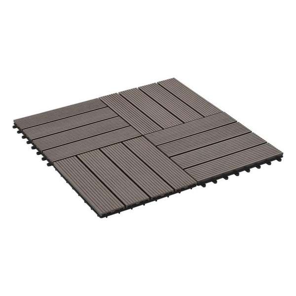 vidaXL 22 st Terrastegels 30x30 cm 2 m² HKC donkerbruin vidaXL 22 st Terrastegels 30x30 cm 2 m² HKC donkerbruin