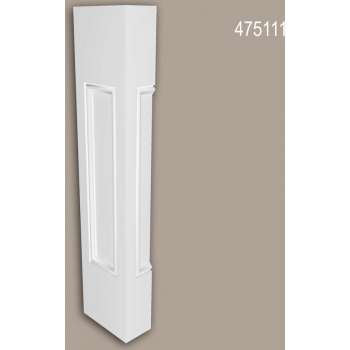 Halve balustradepilaar Profhome 475111 Exterieur lijstwerk Balustrade Gevelelement neo-classicisme stijl wit