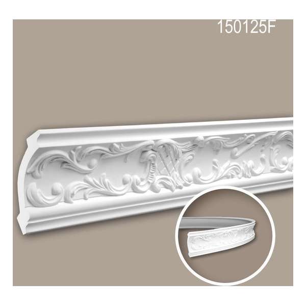 Kroonlijst 150125F Profhome Sierlijst flexibele lijst Lijstwerk rococo barok stijl wit 2 m Kroonlijst 150125F Profhome Sierlijst flexibele lijst Lijstwerk rococo barok stijl wit 2 m