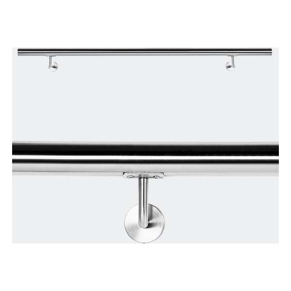 Trapleuning - RVS - Trapleuning RVS - Geborsteld - Incl. 2 houders - 60 cm