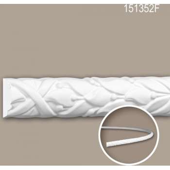 Wandlijst 151352F Profhome Lijstwerk flexibele lijst Sierlijst rococo barok stijl wit 2 m