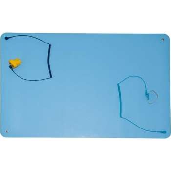 Premium ESD Rubber Table Mat Starter Pack 900mm x 610mm Blue