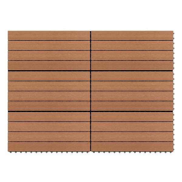 vidaXL Tegels 6 st 1m² 60x30 cm HKC bruin vidaXL Tegels 6 st 1m² 60x30 cm HKC bruin