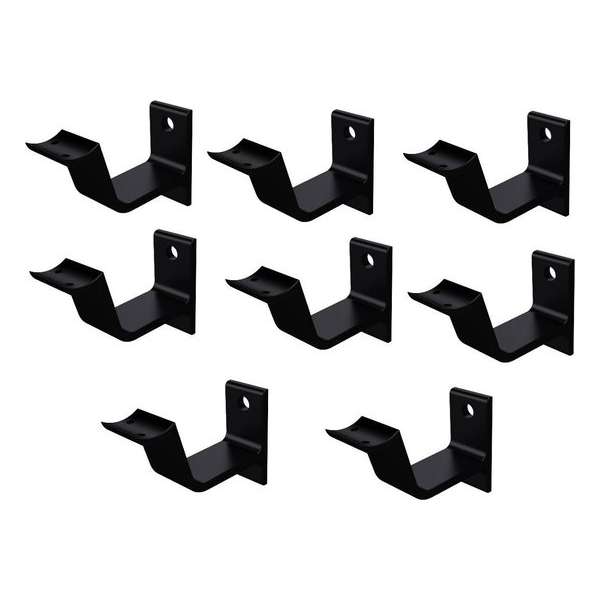 Leuninghouder zwart - Keilboutbevestiging - Hol zadel Hermeta - 8 stuks