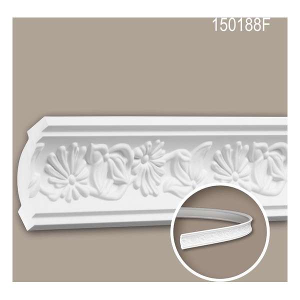 Kroonlijst 150188F Profhome Sierlijst flexibele lijst Lijstwerk rococo barok stijl wit 2 m Kroonlijst 150188F Profhome Sierlijst flexibele lijst Lijstwerk rococo barok stijl wit 2 m