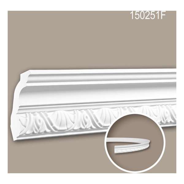 Kroonlijst 150251F Profhome Lijstwerk flexibele lijst Sierlijst tijdeloos klassieke stijl wit 2 m Kroonlijst 150251F Profhome Lijstwerk flexibele lijst Sierlijst tijdeloos klassieke stijl wit 2 m