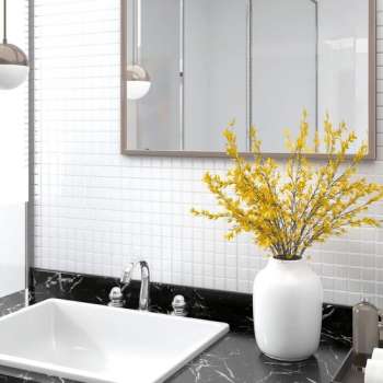 vidaXL Mozaïektegels 22 st zelfklevend 30x30 cm glas wit
