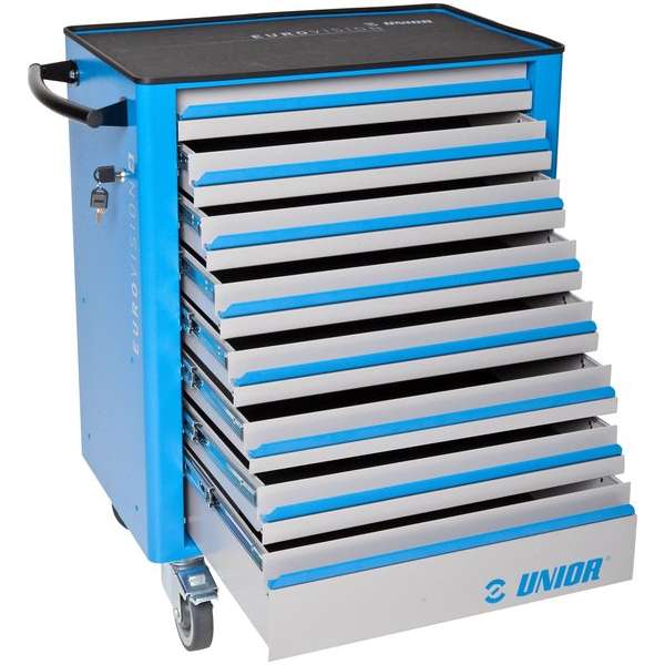 UNIOR - Lege werkwagen type Eurovision EV6 merk Unior - 8 DRAWERS - 800 X 440 X 923 MM - 60 KG UNIOR - Lege werkwagen type Eurovision EV6 merk Unior - 8 DRAWERS - 800 X 440 X 923 MM - 60 KG