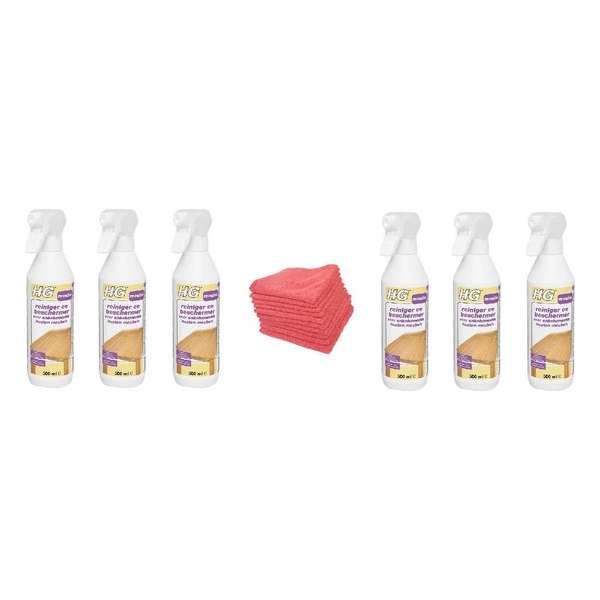 HG reiniger en beschermer voor onbehandelde houten meubels Doos 6 Stuks + 10 Microvezeldoeken