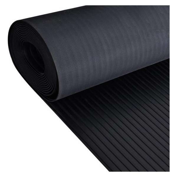 vidaXL Vloermat anti-slip 3 mm 1.5x2 m rubber brede ribbel vidaXL Vloermat anti-slip 3 mm 1.5x2 m rubber brede ribbel