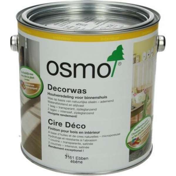 OSMO Decorwas TR3161 Ebbenhout 2,5L | Hout Olie Binnen | Hout Olie Eiken OSMO Decorwas TR3161 Ebbenhout 2,5L | Hout Olie Binnen | Hout Olie Eiken