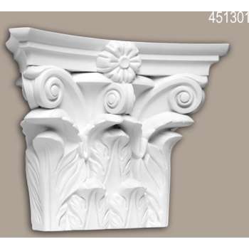 Pilaster kapiteel Profhome 451301 Gevelelement Pilaster Wandpijler Exterieur lijstwerk Corinthische stijl wit
