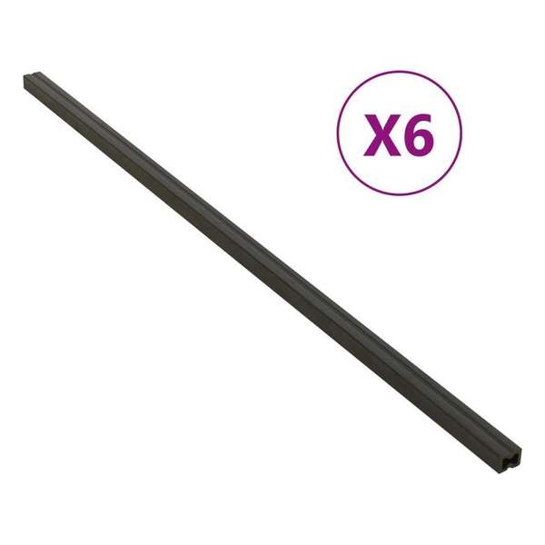 vidaXL Onderligger 6 st 170x8,5x4,5 cm HKC zwart vidaXL Onderligger 6 st 170x8,5x4,5 cm HKC zwart