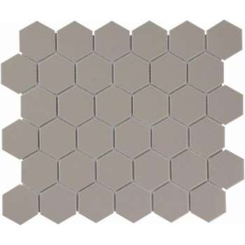 The Mosaic Factory Barcelona mozaïektegel 5.1x5.9x0.6cm wandtegel voor binnen en buiten Zeshoek Keramiek Taupe