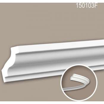 Kroonlijst 150103F Profhome Sierlijst flexibele lijst Lijstwerk neo-classicisme stijl wit 2 m