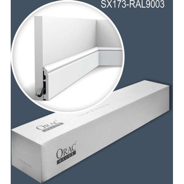 Orac Decor SX173-RAL9003-box AXXENT CONTOUR 1 doos 16 stukken Plinte 32 m Orac Decor SX173-RAL9003-box AXXENT CONTOUR 1 doos 16 stukken Plinte 32 m