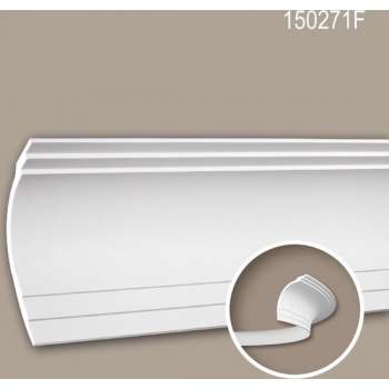 Kroonlijst 150271F Profhome Lijstwerk flexibele lijst Sierlijst modern design wit 2 m