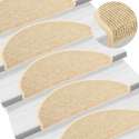 vidaXL Trapmatten zelfklevend 15 st sisal-look 65x25 cm beige