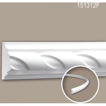 Wandlijst 151312F Profhome Lijstwerk flexibele lijst Sierlijst neo-empire stijl wit 2 m