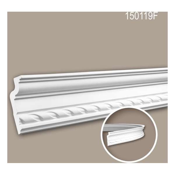 Kroonlijst 150119F Profhome Sierlijst flexibele lijst Lijstwerk neo-classicisme stijl wit 2 m Kroonlijst 150119F Profhome Sierlijst flexibele lijst Lijstwerk neo-classicisme stijl wit 2 m