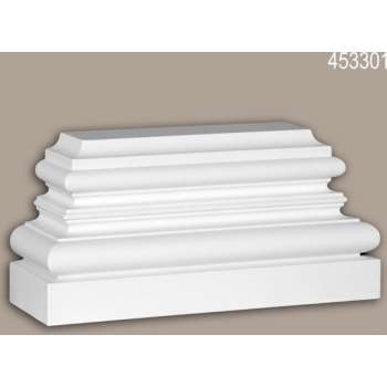 Pilaster voetstuk Profhome 453301 Gevelelement Pilaster Wandpijler Exterieur lijstwerk Corinthische stijl wit