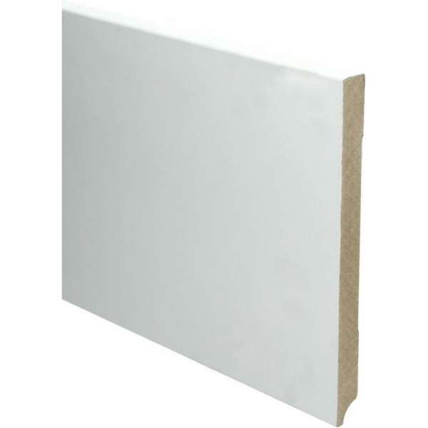 Hoge plinten - MDF - Moderne plint 220x18 mm - Wit - Voorgelakt - RAL 9010 - Per stuk 2,4m Hoge plinten - MDF - Moderne plint 220x18 mm - Wit - Voorgelakt - RAL 9010 - Per stuk 2,4m