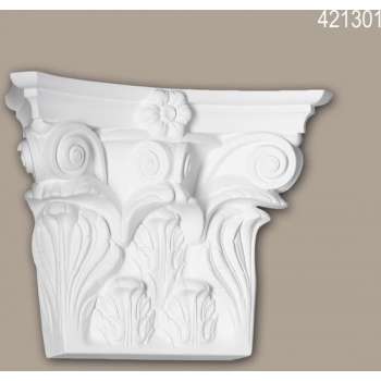 Pilaster kapiteel Profhome 421301 Gevelelement Pilaster Wandpijler Exterieur lijstwerk Corinthische stijl wit