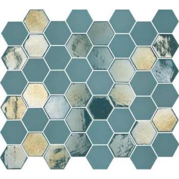 1m² -Mozaiek Valencia Hexagon Turquoise 4,3x4,9