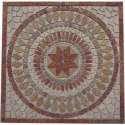 Mozaiek tegel medallion - 60 x 60 cm - rood creme beige 024