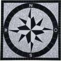 Mozaiek medallion windroos 90 x 90