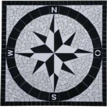 Mozaiek medallion windroos 90 x 90
