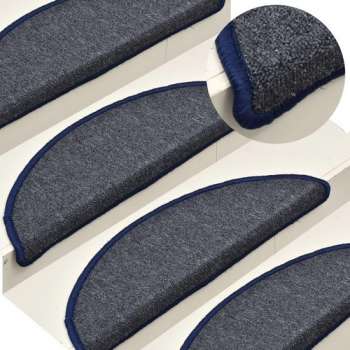 vidaXL Trapmatten 15 st 65x24x4 cm donkergrijs en blauw  VDXL_322365