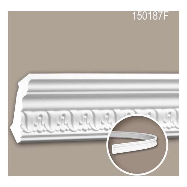 Kroonlijst 150187F Profhome Sierlijst flexibele lijst Lijstwerk tijdeloos klassieke stijl wit 2 m Kroonlijst 150187F Profhome Sierlijst flexibele lijst Lijstwerk tijdeloos klassieke stijl wit 2 m