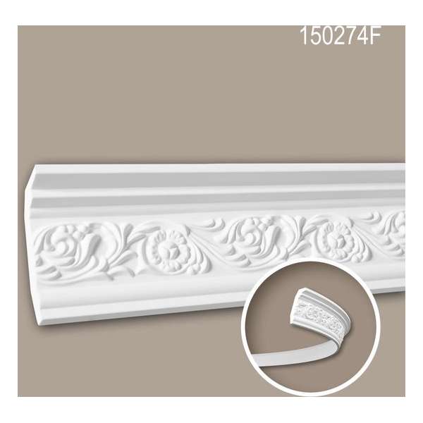 Kroonlijst 150274F Profhome Lijstwerk flexibele lijst Sierlijst rococo barok stijl wit 2 m Kroonlijst 150274F Profhome Lijstwerk flexibele lijst Sierlijst rococo barok stijl wit 2 m