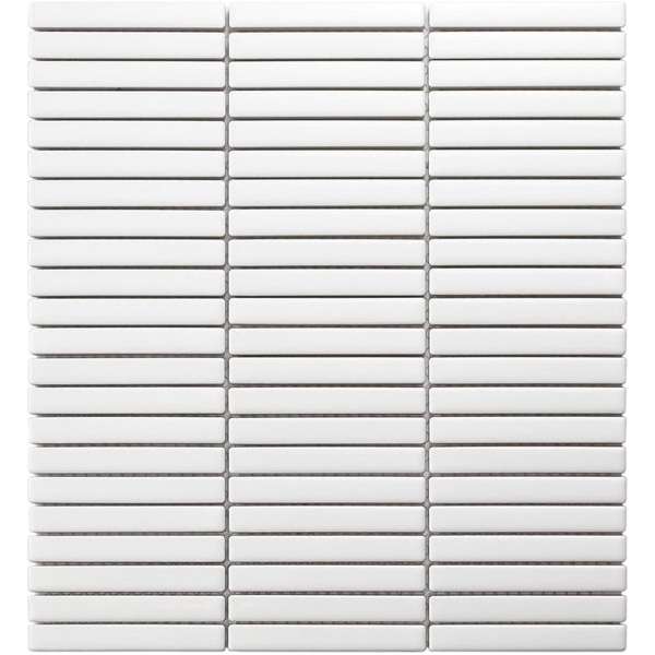 0,87m² - Mozaiek Tegels - Sevilla Kitkat mini's Wit Mat 1,2x9,2cm 0,87m² - Mozaiek Tegels - Sevilla Kitkat mini's Wit Mat 1,2x9,2cm