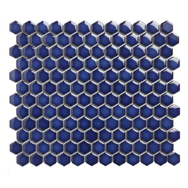 0,78m² - Mozaiek Tegels - Barcelona Hexagon Cobalt Blauw 2,3x2,6 0,78m² - Mozaiek Tegels - Barcelona Hexagon Cobalt Blauw 2,3x2,6