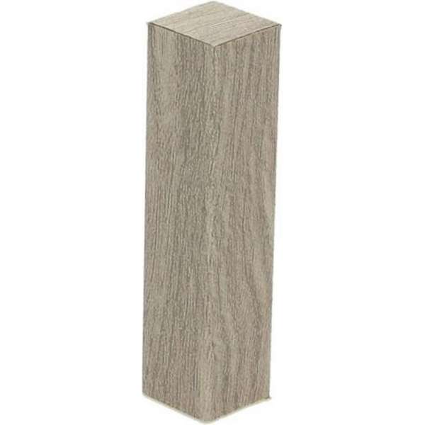 Hoek/eindstuk folie 4st. teak grijs geborsteld