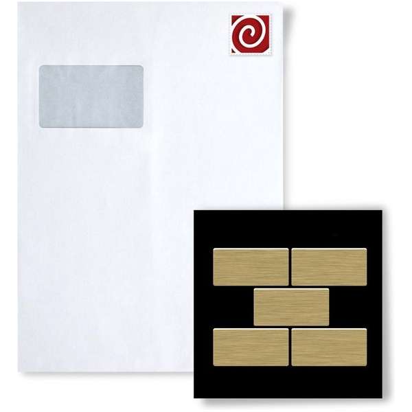 Mozaïek STAAL S-House-Ti-GB Collectie House titaan Gold geborsteld Mozaïek STAAL S-House-Ti-GB Collectie House titaan Gold geborsteld