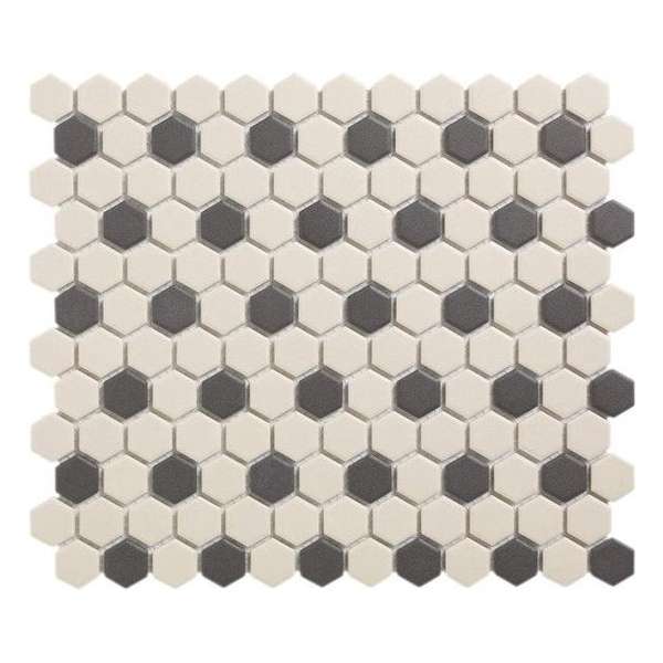 0,78m² -Mozaiek tegel London Hexagon Wit/Zwart 36 2,3x2,6 0,78m² -Mozaiek tegel London Hexagon Wit/Zwart 36 2,3x2,6