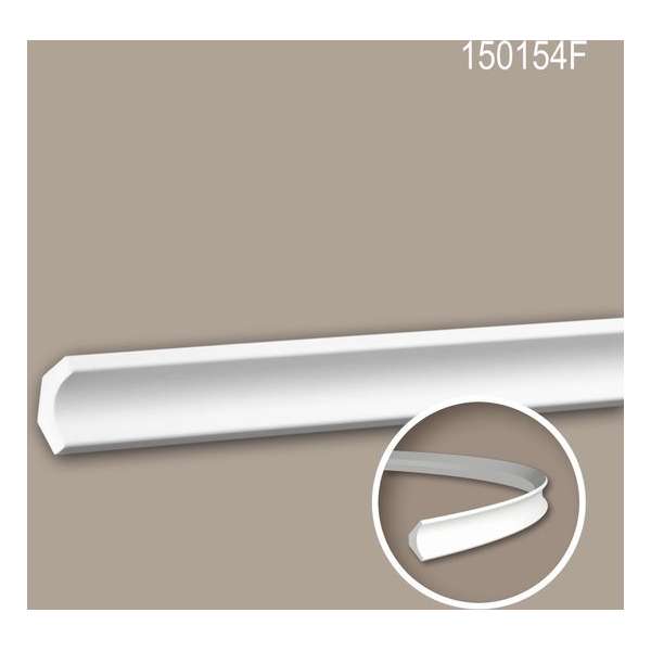 Kroonlijst 150154F Profhome Sierlijst flexibele lijst Lijstwerk modern design wit 2 m Kroonlijst 150154F Profhome Sierlijst flexibele lijst Lijstwerk modern design wit 2 m