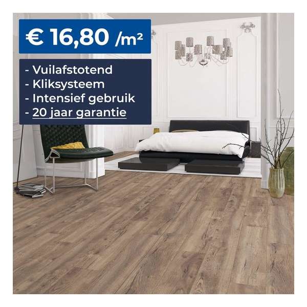 HDM Homebrand Laminaat - Finesse Natural Oak - Vloer - Kliksysteem – Embossed - 8mm – V-groef - 20 Jaar Garantie HDM Homebrand Laminaat - Finesse Natural Oak - Vloer - Kliksysteem – Embossed - 8mm – V-groef - 20 Jaar Garantie
