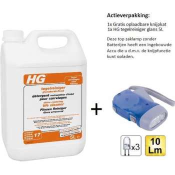 HG tegelreiniger glans 5L - 1 stuks - Gratis Knijpkat - Gratis Zaklamp