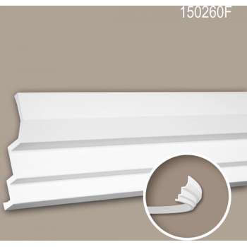 Kroonlijst 150260F Profhome Lijstwerk flexibele lijst Sierlijst modern design wit 2 m