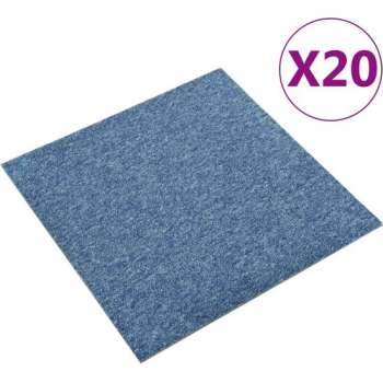 vidaXL Tapijttegels 20 st 5 m² 50x50 cm blauw