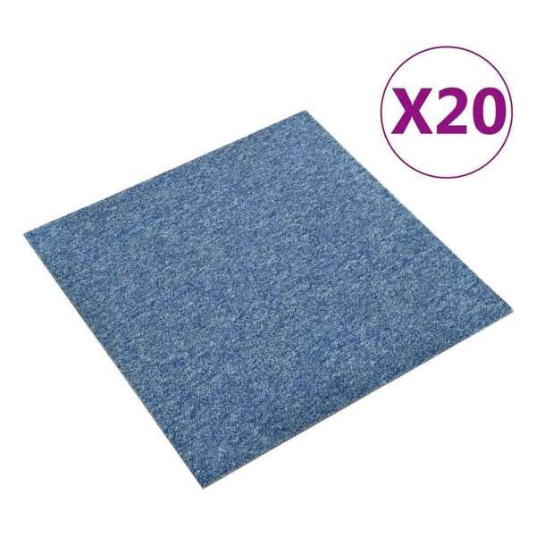 vidaXL Tapijttegels 20 st 5 m² 50x50 cm blauw vidaXL Tapijttegels 20 st 5 m² 50x50 cm blauw