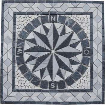 Mozaiek medallion windroos 67 x 67