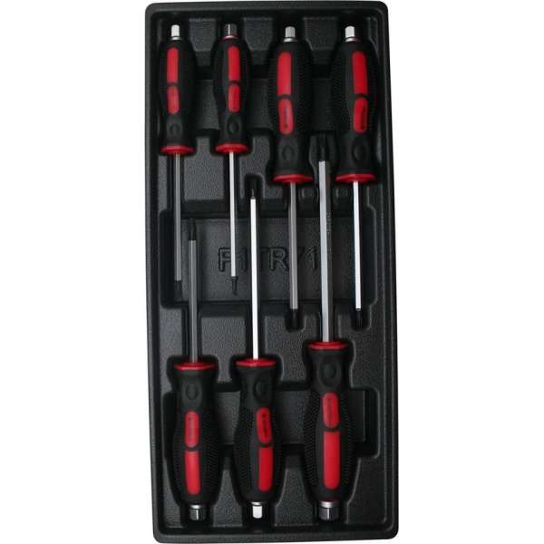 Hofftech Gevulde Gereedschapswagen-Tray Schroevendraaiers Torx Profi (7-Delig) Hofftech Gevulde Gereedschapswagen-Tray Schroevendraaiers Torx Profi (7-Delig)