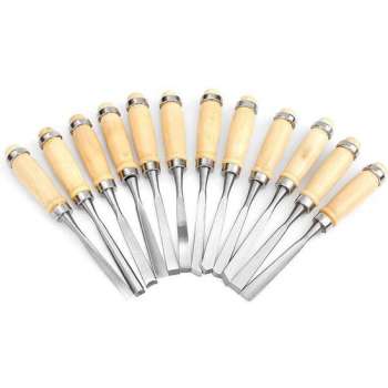 4artz® 12-delige gutsen / steekbeitelset - houtbewerking - 19,5cm lang