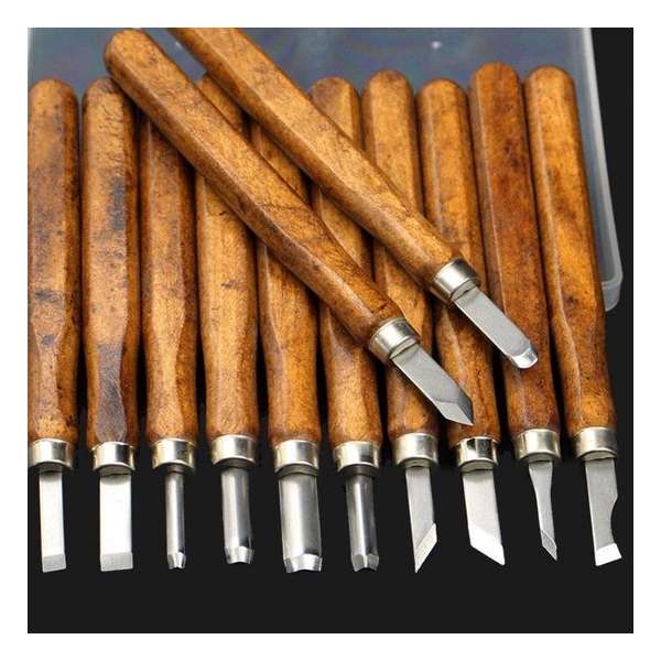 RVS Houtsnijbeitel Set / Houtbeitel /Hardhout /Houtsnijden / Hout Gutsen Set /12-Delig RVS Houtsnijbeitel Set / Houtbeitel /Hardhout /Houtsnijden / Hout Gutsen Set /12-Delig