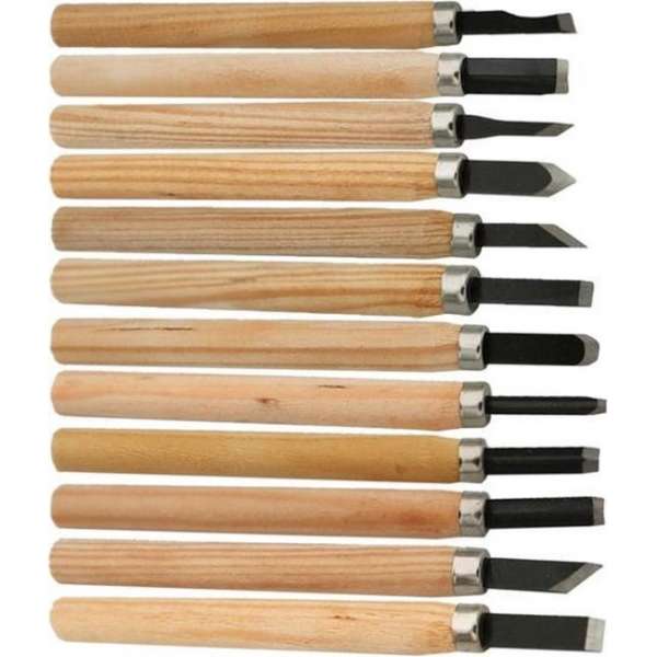 Houtsnijwerk gereedschap – houtsnij set - Wood carving - hout - gereedschap - hout bewerking - gutsen set - 12 stuks Houtsnijwerk gereedschap – houtsnij set - Wood carving - hout - gereedschap - hout bewerking - gutsen set - 12 stuks